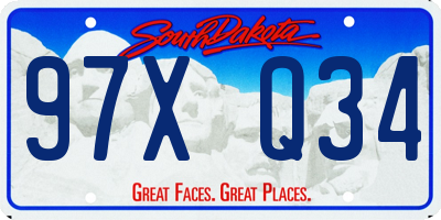 SD license plate 97XQ34