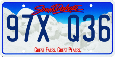 SD license plate 97XQ36