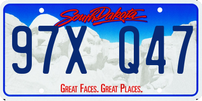 SD license plate 97XQ47