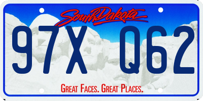 SD license plate 97XQ62