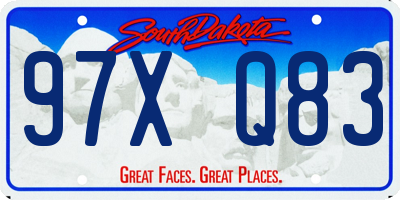 SD license plate 97XQ83