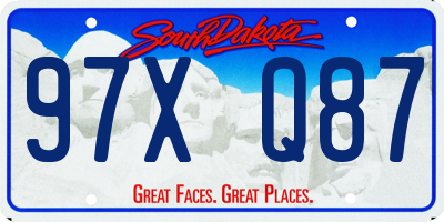 SD license plate 97XQ87