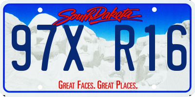 SD license plate 97XR16