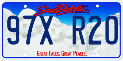 SD license plate 97XR20