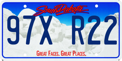 SD license plate 97XR22
