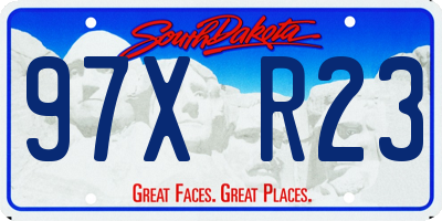 SD license plate 97XR23