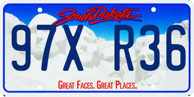 SD license plate 97XR36