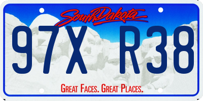 SD license plate 97XR38