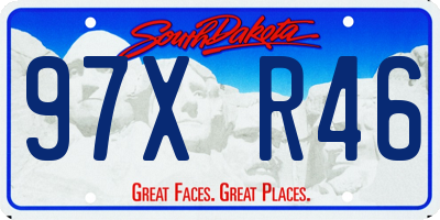 SD license plate 97XR46
