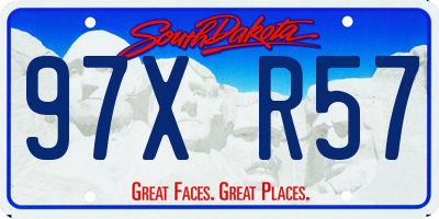 SD license plate 97XR57