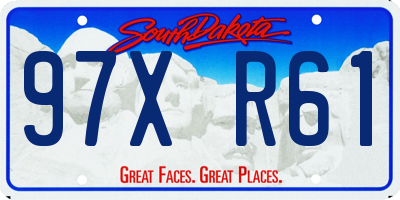 SD license plate 97XR61