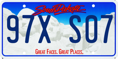 SD license plate 97XS07