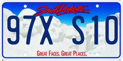 SD license plate 97XS10