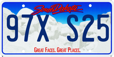 SD license plate 97XS25