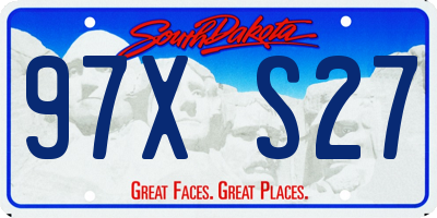 SD license plate 97XS27