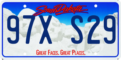 SD license plate 97XS29