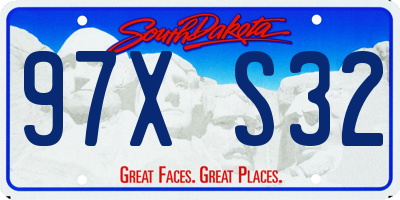 SD license plate 97XS32