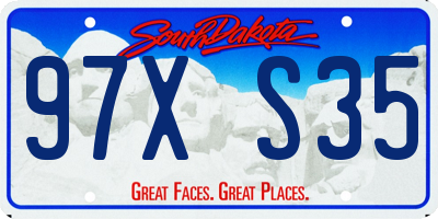 SD license plate 97XS35