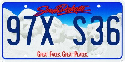 SD license plate 97XS36
