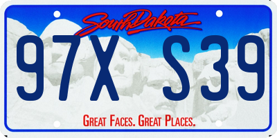 SD license plate 97XS39