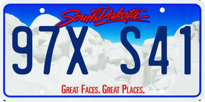 SD license plate 97XS41