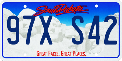 SD license plate 97XS42