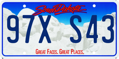 SD license plate 97XS43