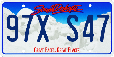 SD license plate 97XS47