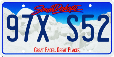 SD license plate 97XS52