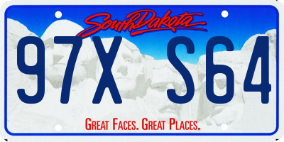 SD license plate 97XS64