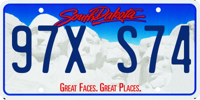 SD license plate 97XS74