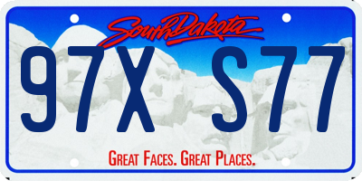 SD license plate 97XS77