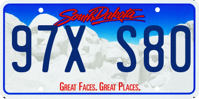SD license plate 97XS80