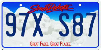 SD license plate 97XS87