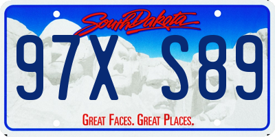 SD license plate 97XS89