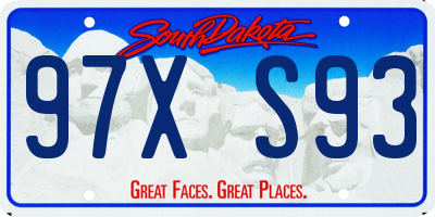 SD license plate 97XS93