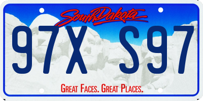 SD license plate 97XS97