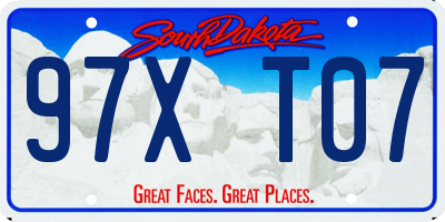 SD license plate 97XT07