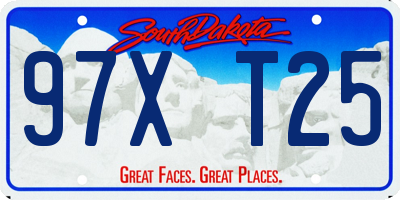 SD license plate 97XT25