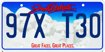 SD license plate 97XT30