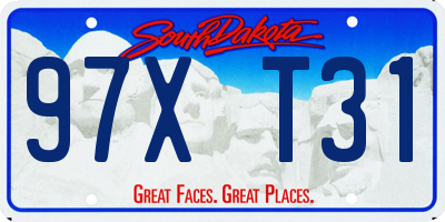 SD license plate 97XT31