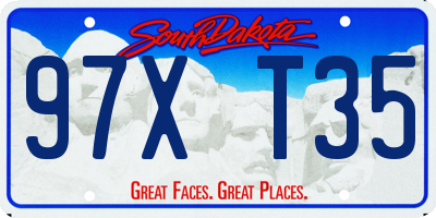 SD license plate 97XT35