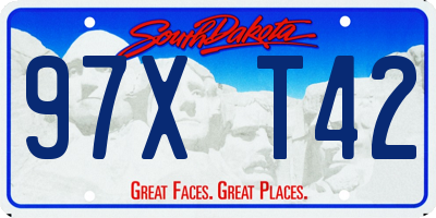 SD license plate 97XT42