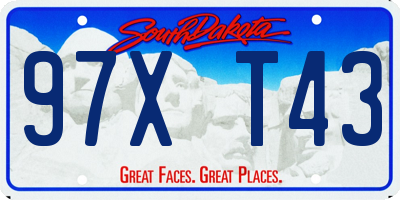 SD license plate 97XT43