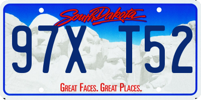 SD license plate 97XT52