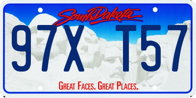 SD license plate 97XT57