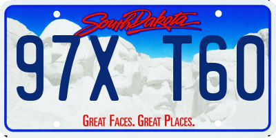 SD license plate 97XT60