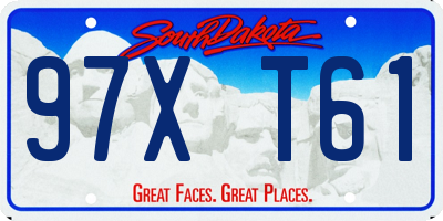 SD license plate 97XT61