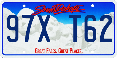 SD license plate 97XT62