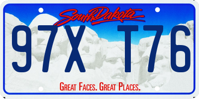 SD license plate 97XT76